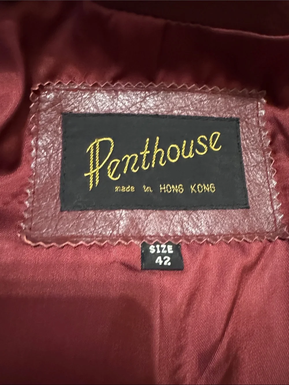 Vintage 70s Penthouse Oxblood Genuine Leather Blazer Jacket Unisex 42